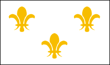 Three golden fleur-de-lis symbols arranged in a horizontal line on a transparent background.