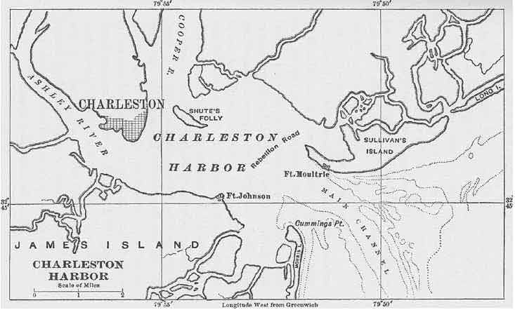 Map of Charleston Harbor.