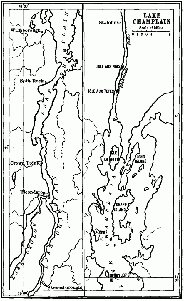 Map of Lake Champlain.