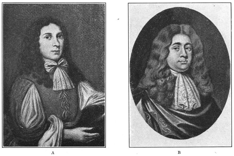 Plate 13. A - STEPHEN WINTHROP (1618-16--?) B - ROBERT BOLLING (1646-1709).