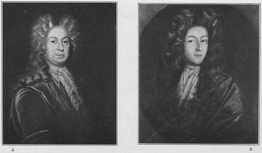 Plate 16. A - STEPHANUS VAN CORTLANDT (1643-1700) By Evert Duyckinck. Painted in 1693 Pennsylvania Museum B - ROBERT JOHNSON (1677-1735) By Henrietta Johnson. Painted 1718 Pennsylvania Museum.