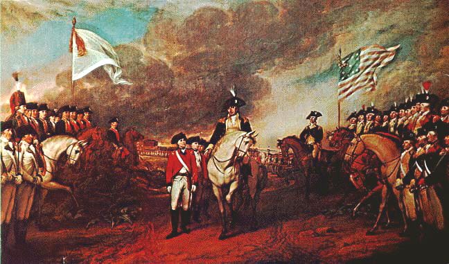 Surrender of Lord Cornwallis by John Trumbull, 1820.