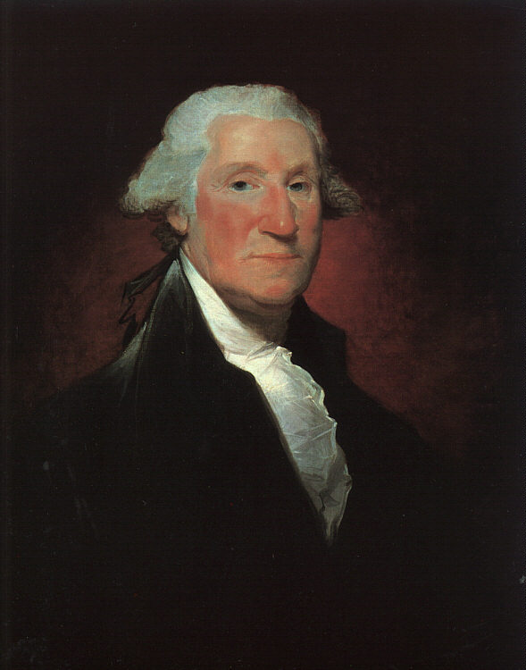 George Washington, portrait by Gilbert Stuart.