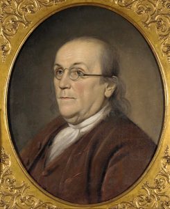 Benjamin Franklin by Charles Willson Peale, 1785.