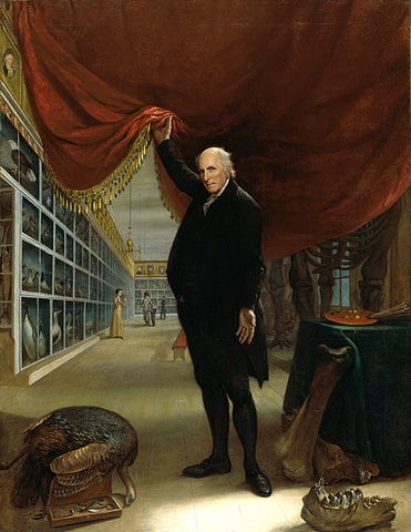 Charles Wilson Peale self portrait - "The Artist in His Museum", 1822.