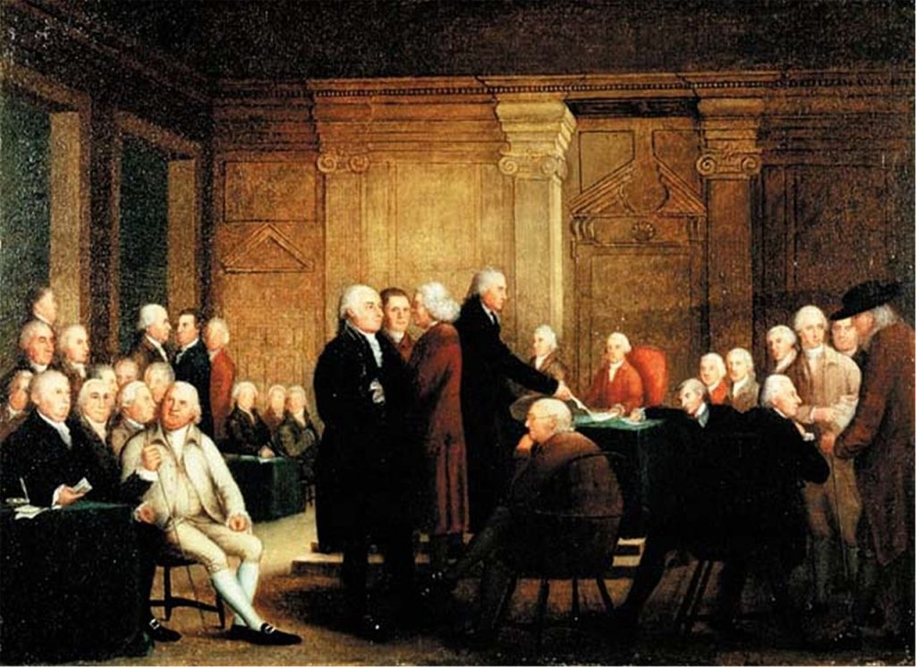 Congress Voting Independence, 1801 — James Wilson stands in the center, facing left.