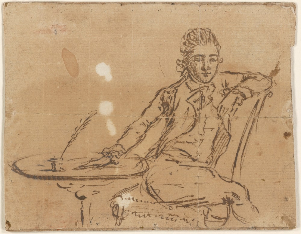 Major John André, self-portrait on the eve of his execution, 1780.