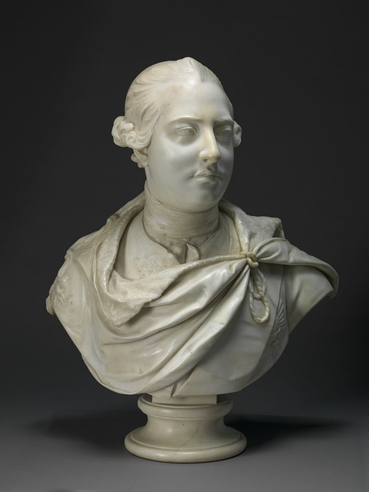 King George III marble bust, by John Nost, 1764.