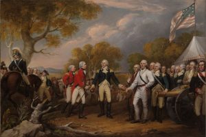 The Surrender of General Burgoyne at Saratoga, 16 October 1777, by John Trumbull, c. 1822—32.