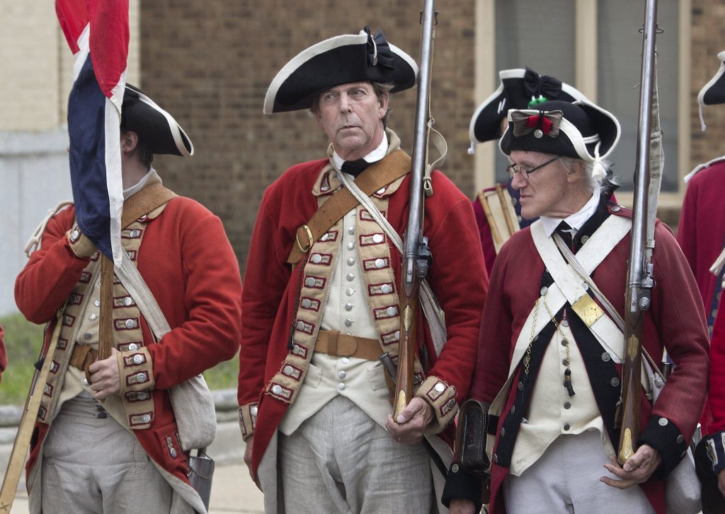 British soldiers during an American Revolution re-enactment.