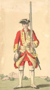British soldier wearing the typical Redcoat uniform.