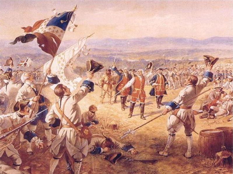 Victory of French troops at Carillon, painting.