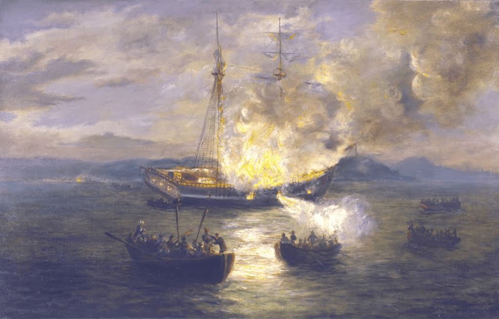 Burning of the Gaspee painting.
