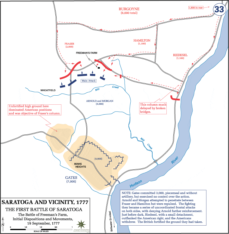 Map of the First Battle of Saratoga.
