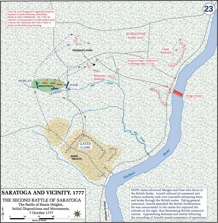 Map of the Second Battle of Saratoga.