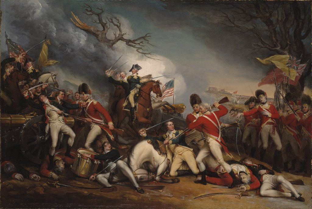 Painting "The Death of General Mercer at the Battle of Princeton, January 3, 1777" by John Trumbull.