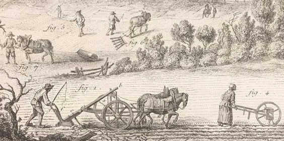 Illustration of 18th century farming.