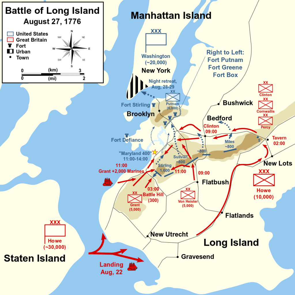 Battle of Long Island map.