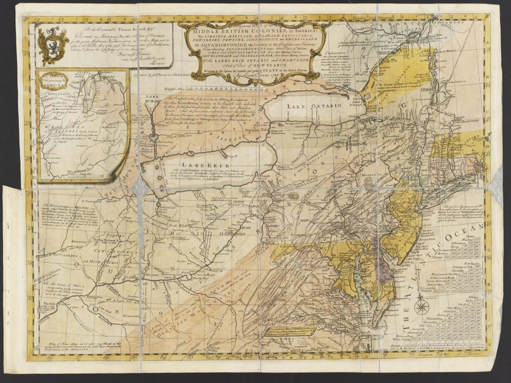 Map of the Middle Colonies from 1755.