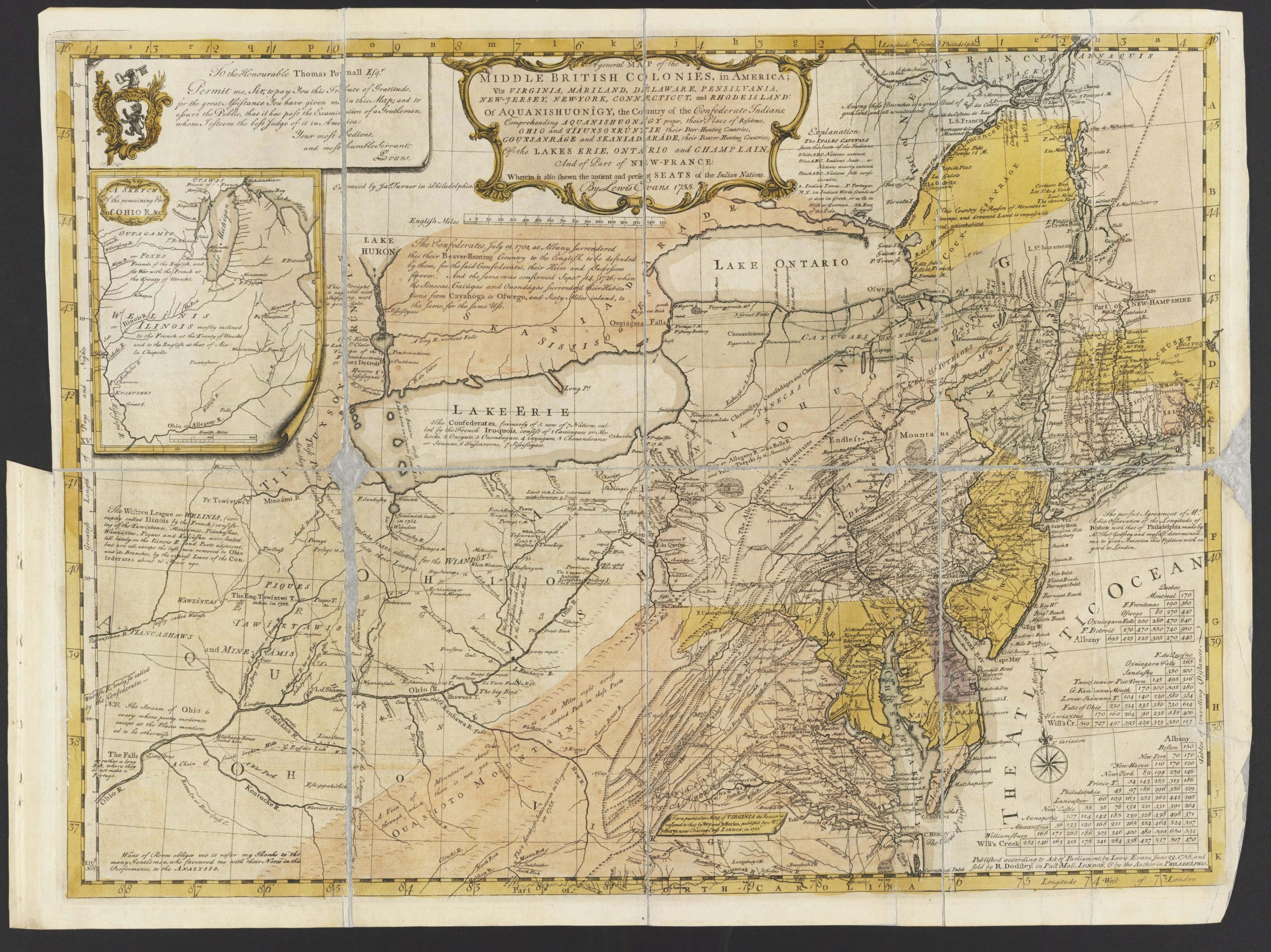 Map of the Middle Colonies from 1755.