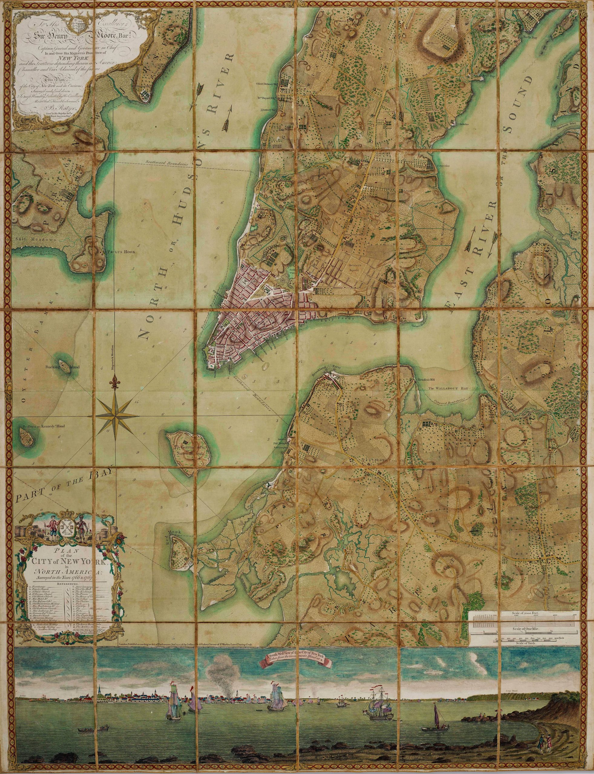 Bernard Ratzer plan of New York surveyed in 1766 and 1767.