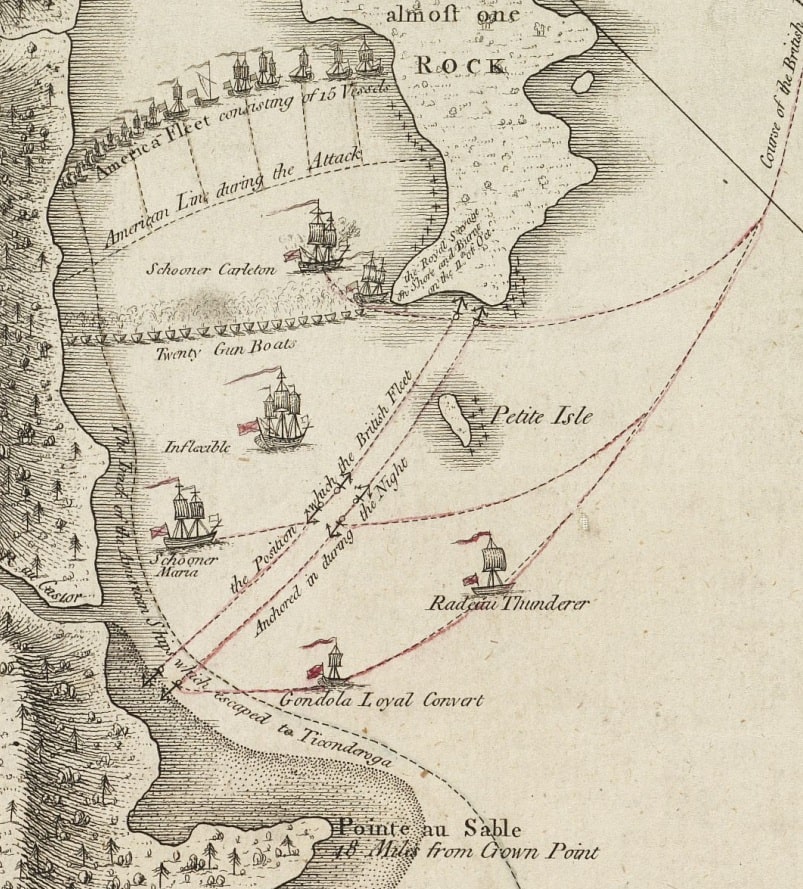 Map of the Battle of Valcour Island.