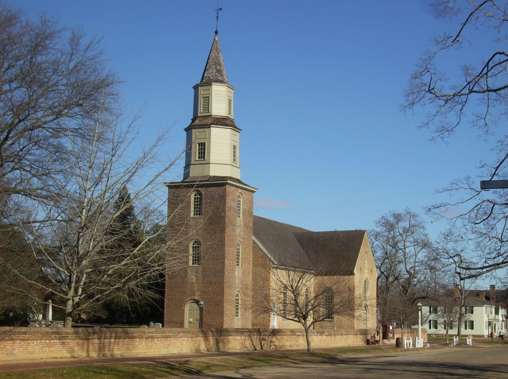 Bruton Parish Church building.