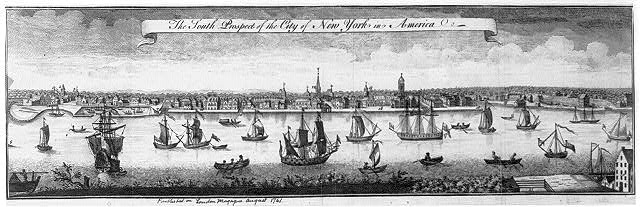 Ships in the New York City harbor.