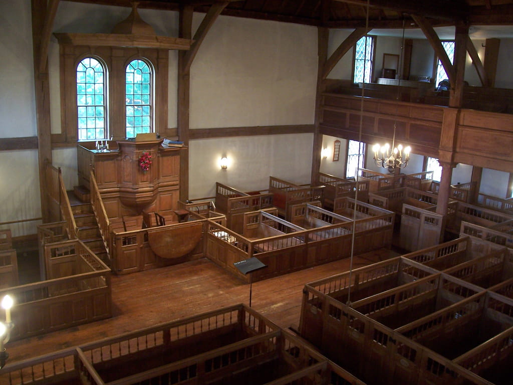Old Ship Puritan Church interior.