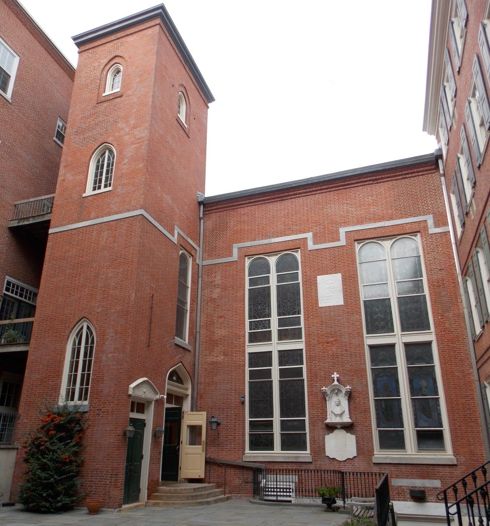 Old St. Joseph's church in Philadelphia, PA, founded in 1733.