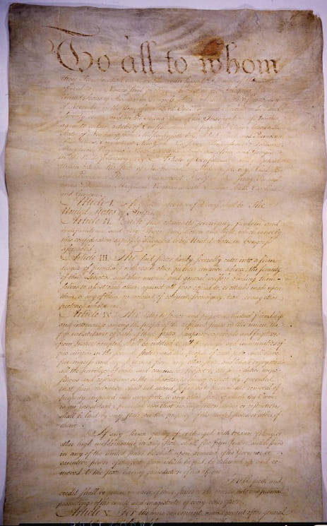 First page of the Articles of Confederation.