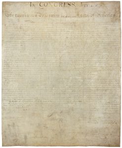 Declaration of Independence original document.