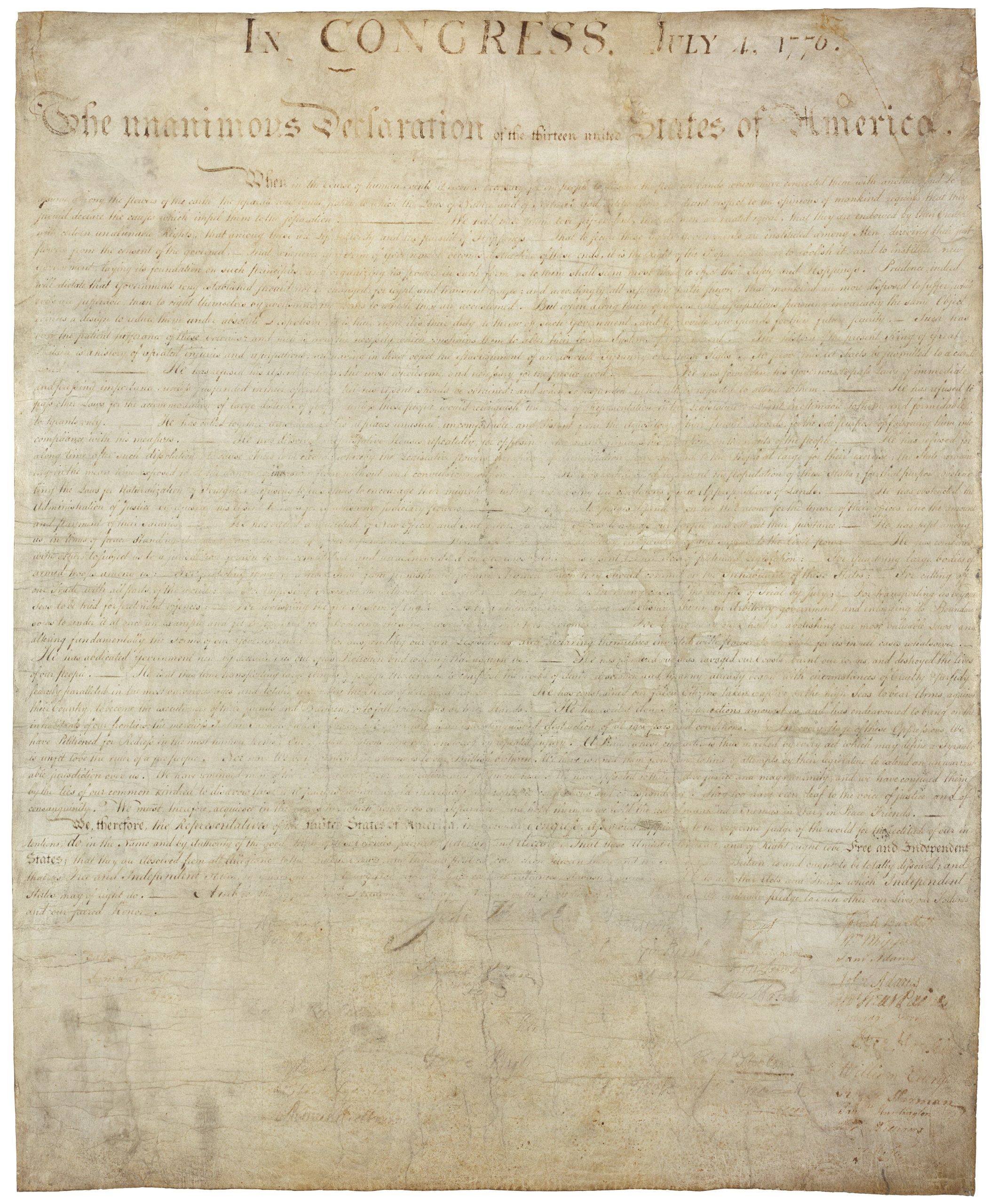 Declaration of Independence original document.